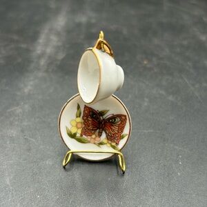 Miniature Butterfly Teacup and Saucer Set